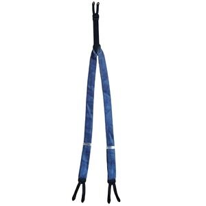 Brooks Brothers 1818 Leather Tab Suspenders Blue Diamond Pattern Mens Adjustable